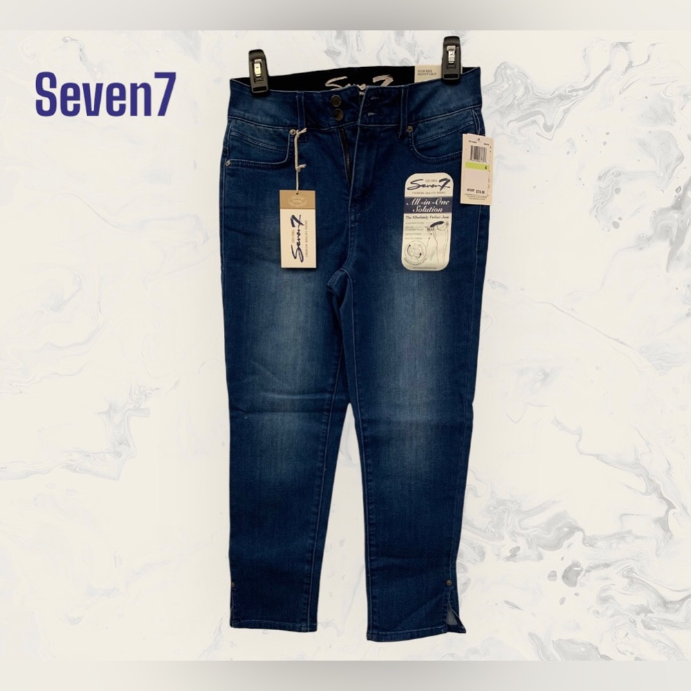NWT - Seven7 Women’s High Rise Skinny Crop Jeans, Size 4
